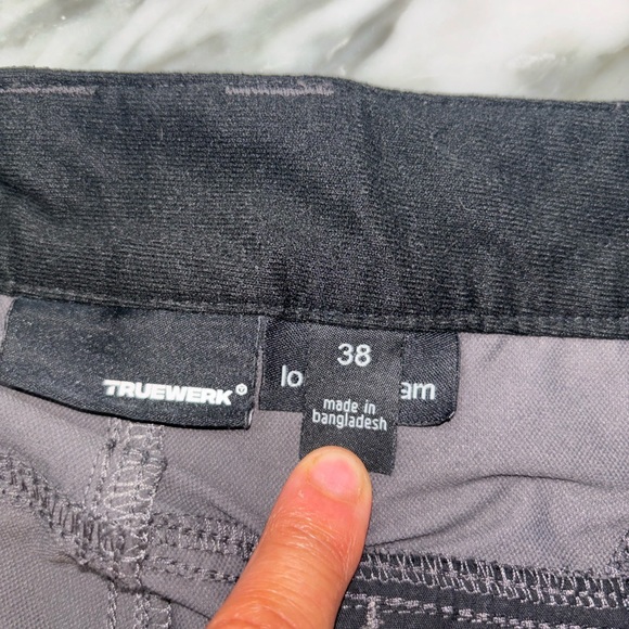 Truewerk Mens 38 Shorts T1 Werk Shorts Tech Stretch 10.5” Inseam Zip Pocket Gray - Picture 9 of 16